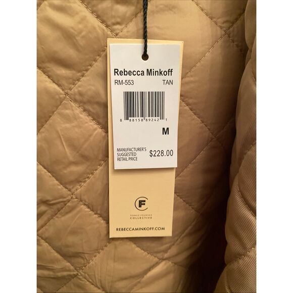 Rebecca Minkoff Tan Diamond Quilted Short Jacket, M, NWT $228.00 - Picture 9 of 10